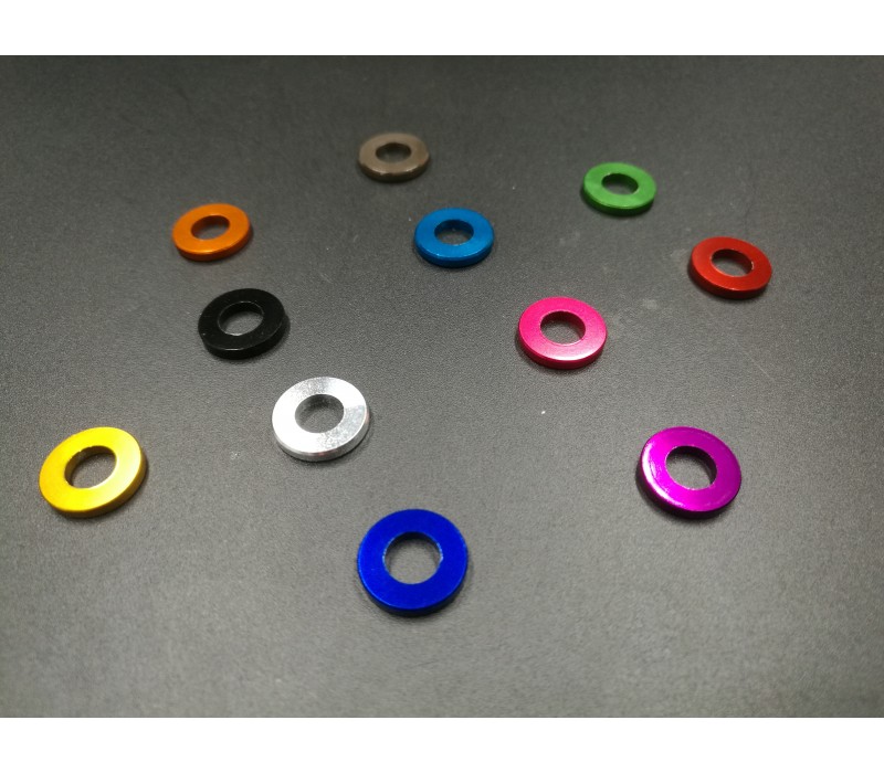 ID=6mm, OD=12mm, thickness=2mm, aluminum washer (spacer), 11 colors, wholesale MK5517